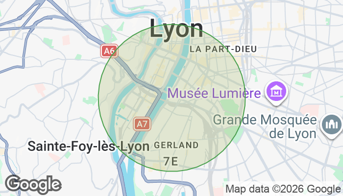 Zone d'intervention de Vanessa, dog sitter à Lyon et ses quartiers